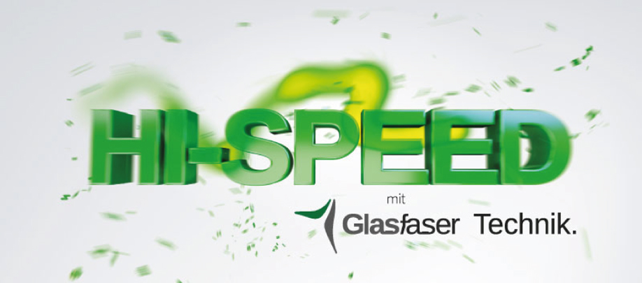 Slider mit Logo "Hi-Speed- Glasfaser Technik"